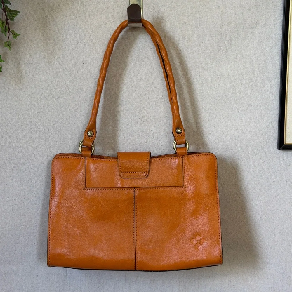 Orange Tooled Leather Patricia Nash Satchel Bag Boho Vintage Y2K Medium